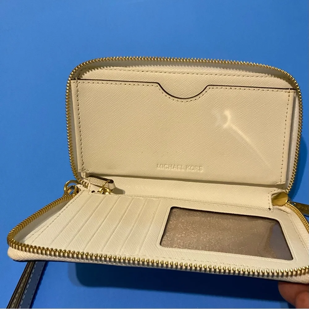Michael Kors white & gold wallet